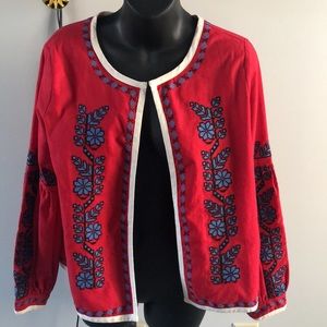 Central Park west,embroidered red kaftan .Size S